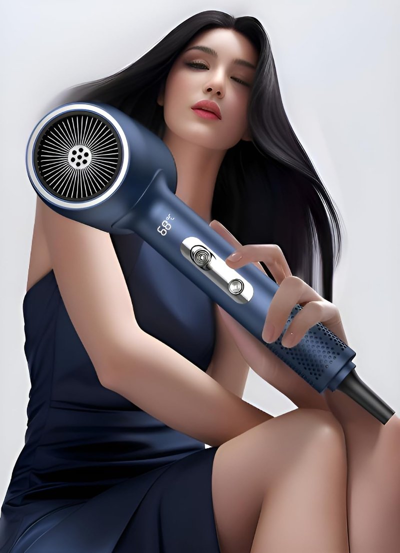 Hair Dryer Essence Hair Care Professional, LCD Temperature Display, 110V, 3 Speed Settings- White