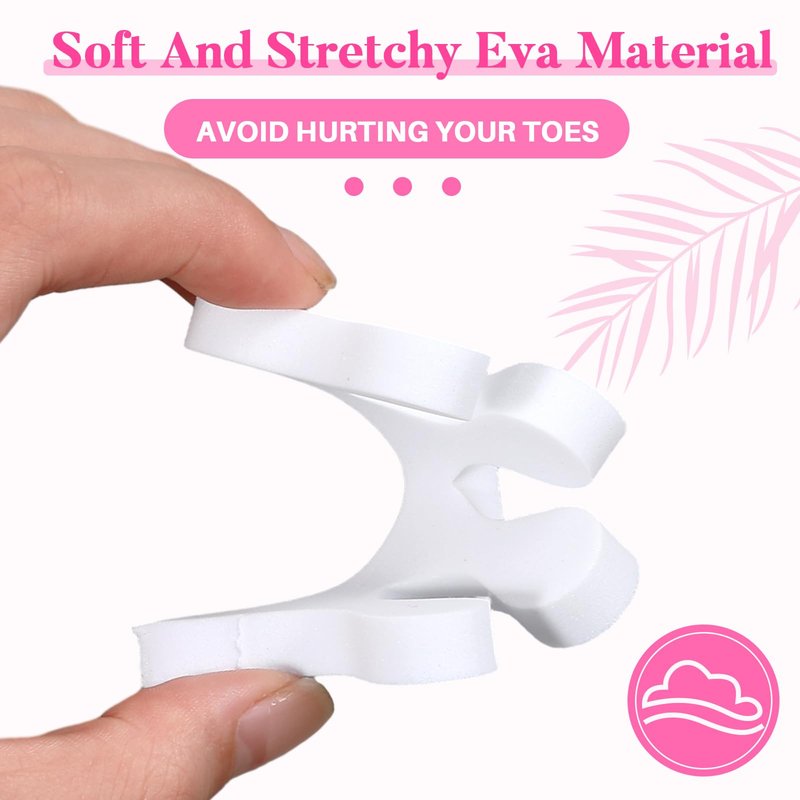 Mumufy 250 Pairs White 500 Pcs Sponge Toe Separators Kit for Pedicure - Soft Toe Spacers, Finger Dividers for Nail Art Painting, Manicure, Toenail Polishing, Spa Treatment for Women