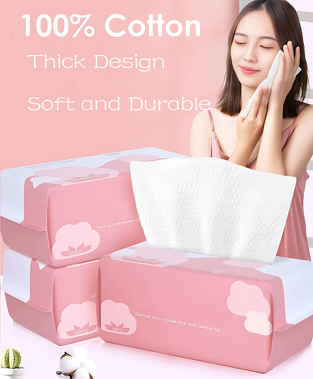 Cayxenful Disposable Face Towel Face Cloths for Washing Soft Cotton Dry Wipes Facial Cloths Towelettes for Washing and Drying, 400 Count Facial Tissue for Cleansing, Skincare and Makeup Remover