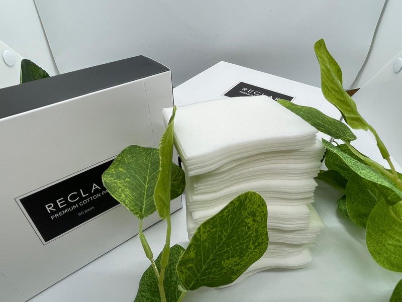 Reclar Premium Cotton Pads, Pack of 60, Korean Skincare, for Cleansing and Priming Skin, Removes Makeup, Enhances Cosmetics, Natural Fibers