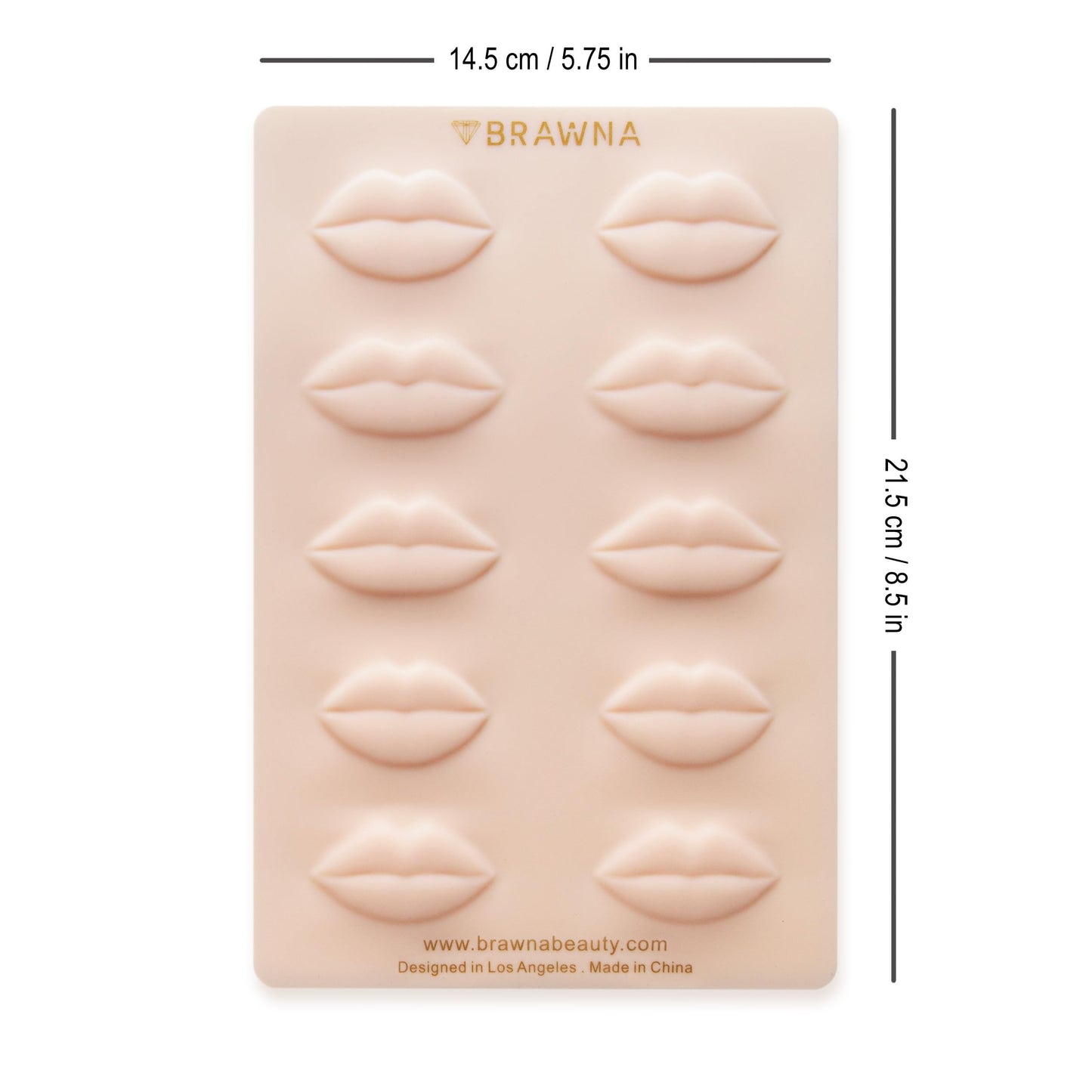 BRAWNA [ 3 Pack ] 3D Lip PMU Practice Skin - Soft Silicone Lip Blush Practice Skin with Human Skin - Like Texture - 10 Lip Shapes - Lip Tattoo Practice Skin – PMU Supplies
