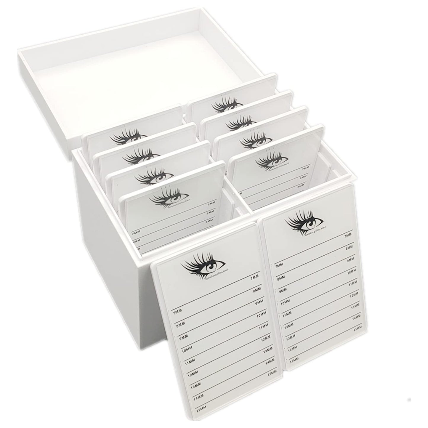 May healthbeauty 10 Layers Acrylic Eyelash Storage Box, Makeup Organizer False Eyelashes Glue Pallet Holder Grafting Extension Close-Packed Display