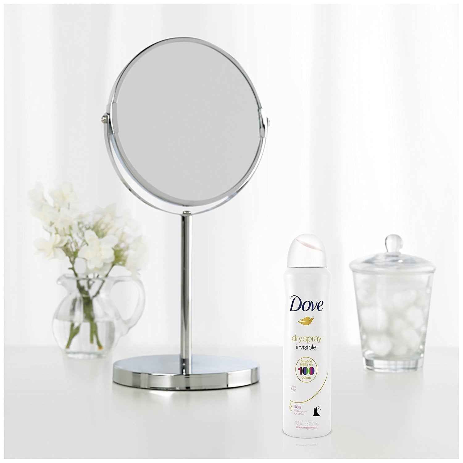 Dove Antiperspirant Dry Spray - Invisible - Clear Finish - 3.8 OZ (107 g) Per Can - Pack of 3 Cans