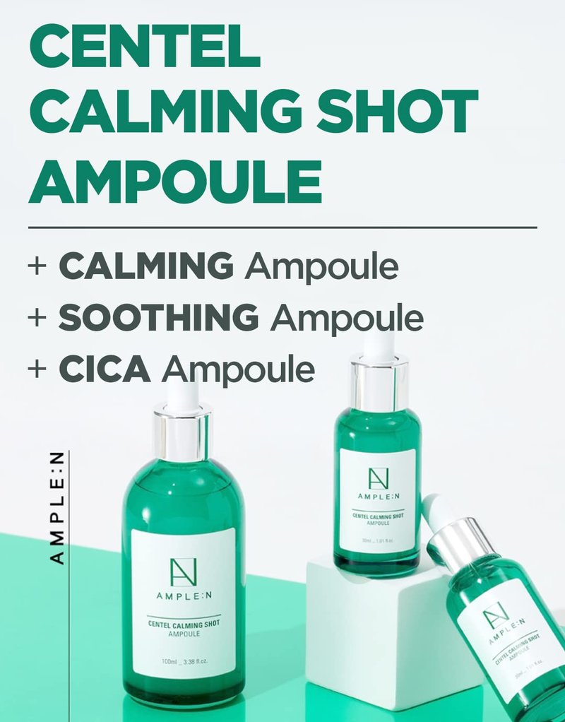 Centel Calming Shot Ampoule | Korean Soothing Face Serum with Centella Asiatica for Sensitive Skin - Redness Relief & Moisturizing, 1.01 fl. oz.