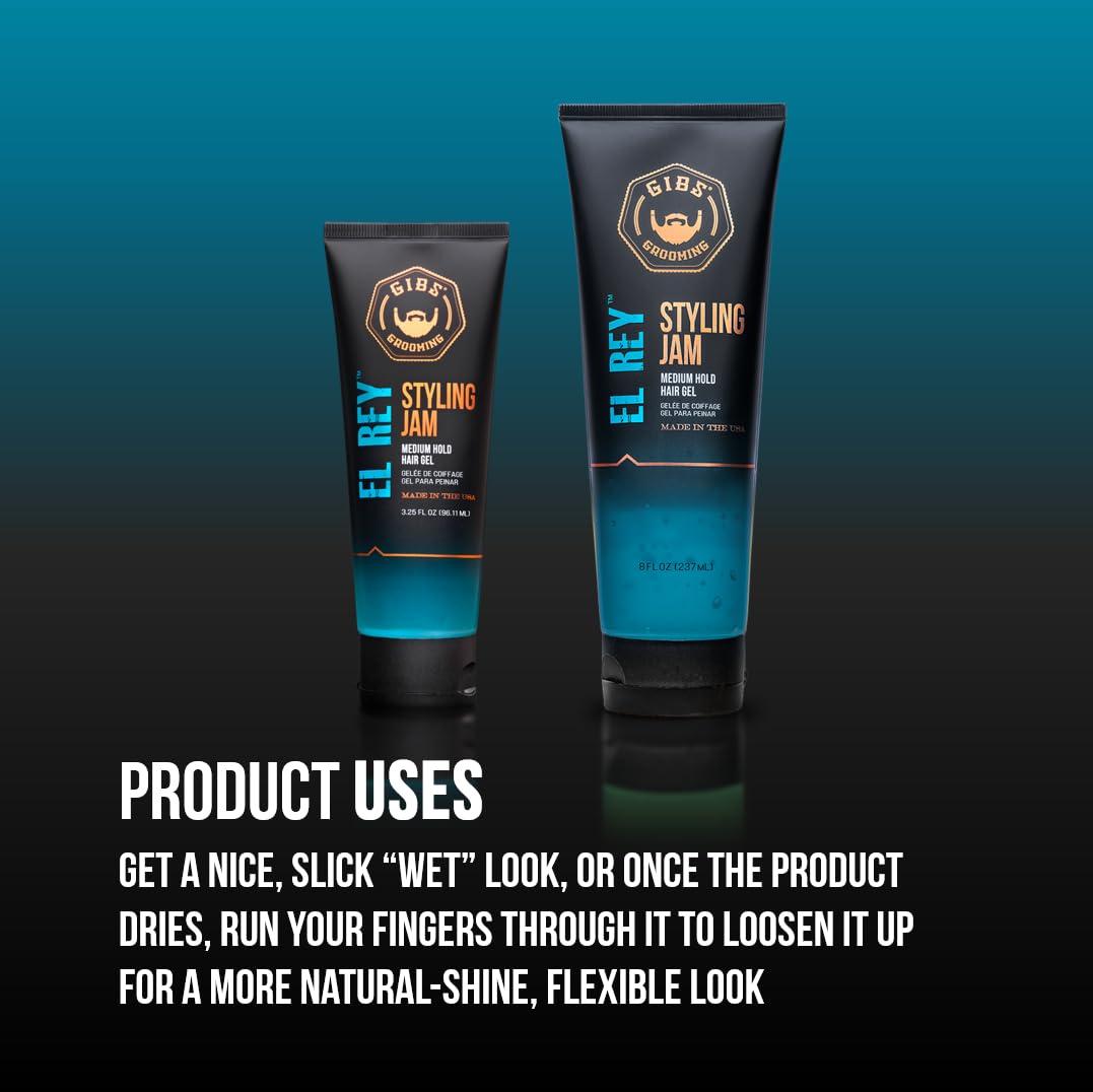 El Rey Styling Jam for Men - Medium Hold Hair Gel | GIBS Grooming