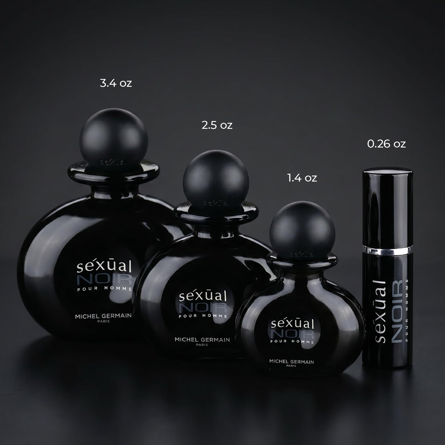 Michel Germain Sexual Noir Pour Homme Eau de Toilette Travel Spray, Top Notes of Italian Bergamot, Crisp Grapefruit, Cardamom, Mysterious Dark Natural Oils, 0.26 Fl Oz