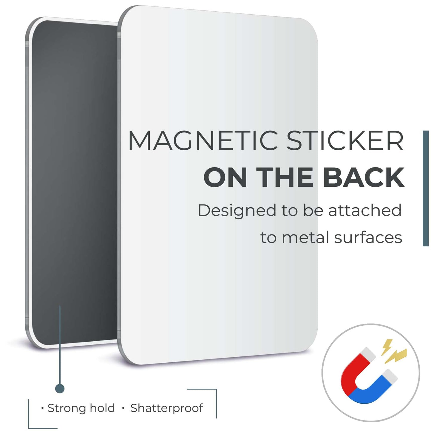 Mavoro 7x9 Magnetic Locker Mirror | Acrylic - Unbreakable | Sleek Frameless | Glassless Safety | Suitable for School lockers, Refrigerators, Locker Accessories, Office cabinets (2 Pack)