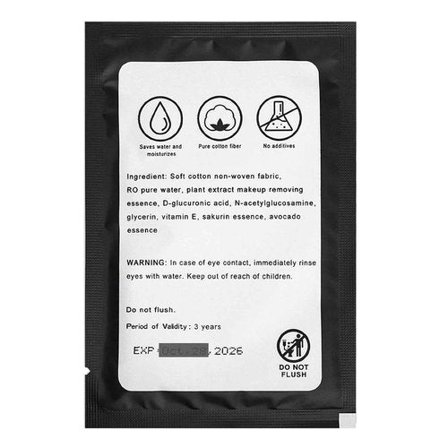 Gisdo 100 Makeup Remover Wipes Bulk Individually Wrapped Makeup Wipes Single Makeup Remover Cloth Facial Cleansing Pads for Mascara Lipstick Oil Dirt Face Skin Travel Hotel (Black)
