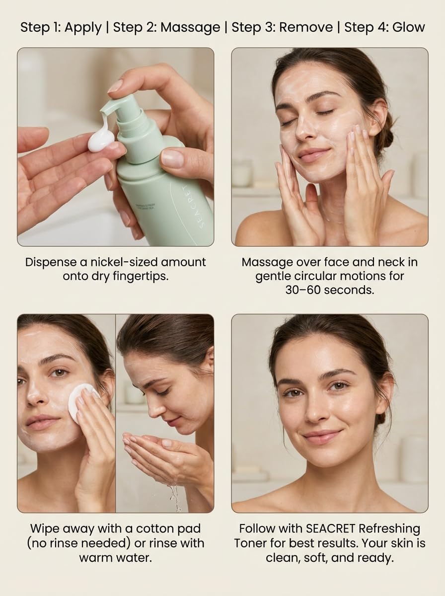 Makeup Remover Cleansing Milk - Gentle Vegan Face Cleanser with Dead Sea Minerals & Jojoba Oil | 6.8 Fl Oz / 200 ml