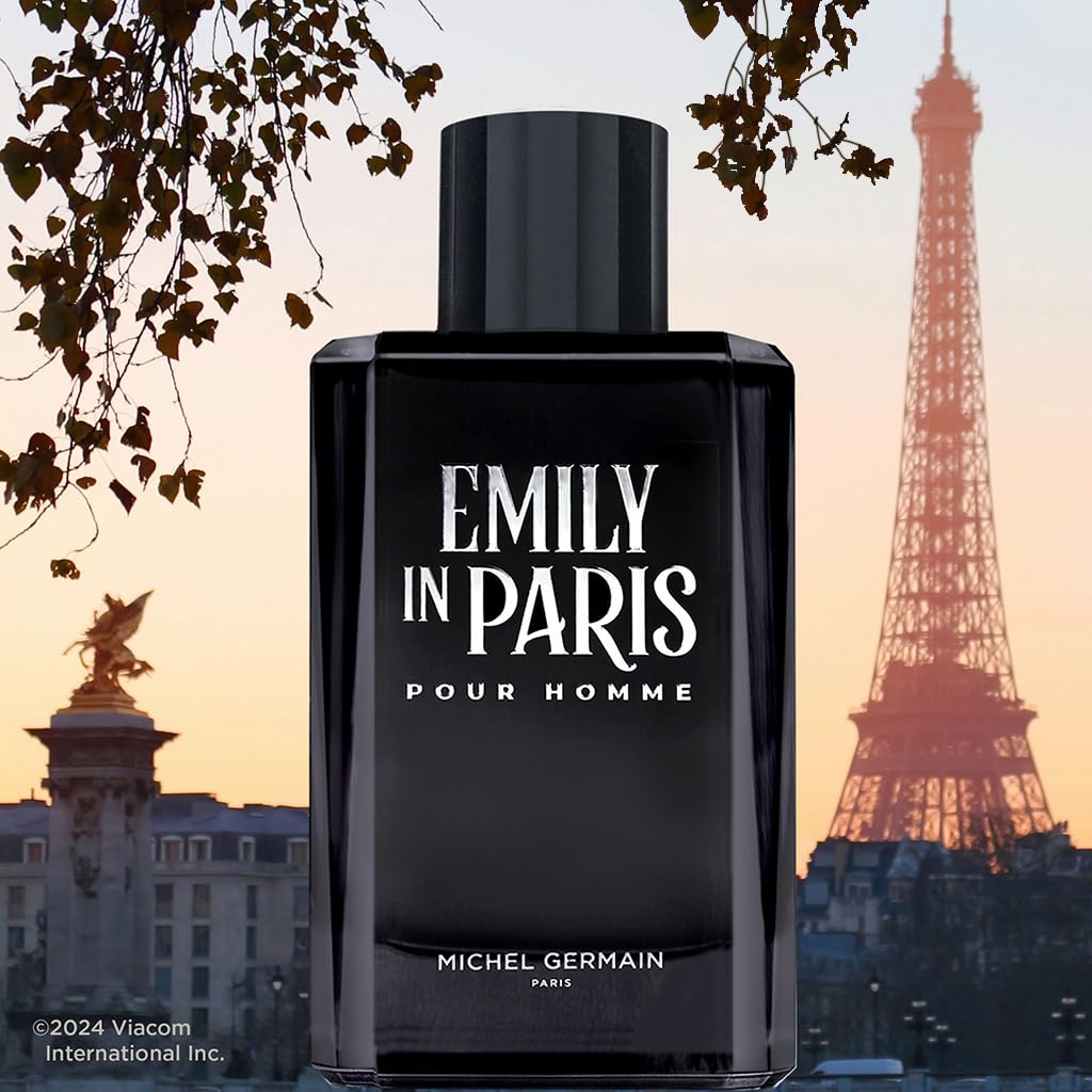 Michel Germain Emily in Paris Pour Homme Eau de Toilette Spray Cologne, Fougere Aromatic Scent, Top Notes of Sophisticated Cardamom for Him, 1 Fl Oz