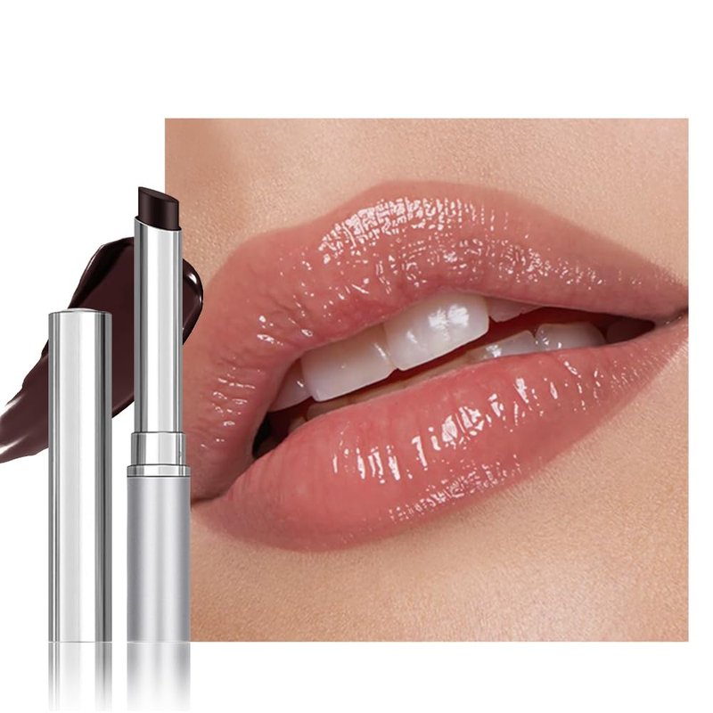 2Pcs Browm Honey Tinted Lip Stain Lip Balm Lip Gloss Lipstick, Sheer Hydrating Lip Stains Tint, Moisturizing Lip Color for All Skin Tones, Nourishing Lip Balm with a Hint of Natural Black Cherry