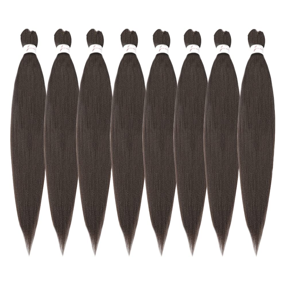 Long Braiding Hair 42 Inch 8 Packs Hair Extensions Professional Synthetic Braid Hair Crochet Braids, Soft Yaki Texture Hot Water Setting (42 inch, #4)