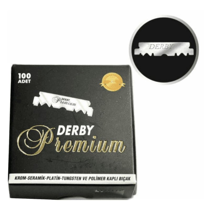 Derby Premium Single Edge Razor Blades, Razor Blades, Single Edge, Ultra Sharp, Chromium - Ceramic - Platinum - Tungsten and Polymer Coated Edges (5)