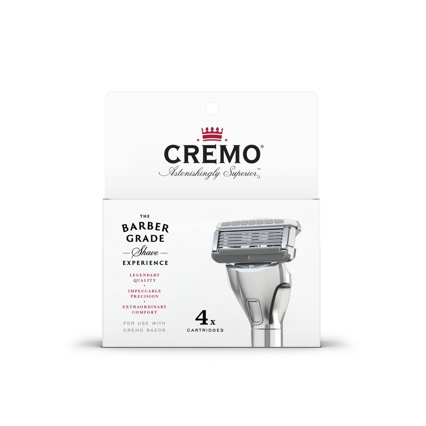 Cremo Astonishingly Superior Razor Refills, (4 Pack) & Barber Grade Original Shave Cream, Astonishingly Superior Ultra-Slick Shaving Cream for Men, Fights Nicks, Cuts and Razor Burn, 6 Fl Oz