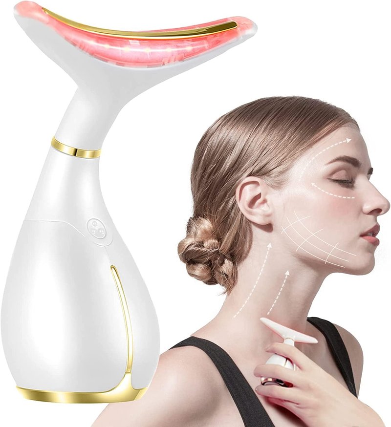 3-in-1 Beauty Massager | Electric Facial Massager with Heat, Vibration & LED for Smoother, Firmer Skin - Face & Neck Use
