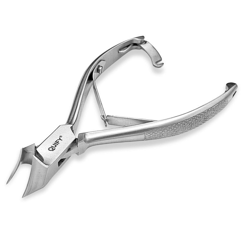 Quify Professional Toenail Cutter - Heavy Duty Stainless Steel Clippers for Thick & Ingrown Nails - Ergonomic, Sharp, and Durable Nail Trimmer for Men & Women - Moon Shape 5.5"