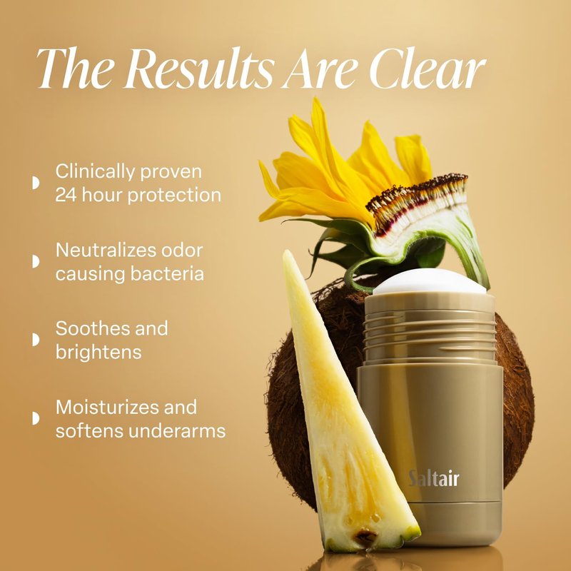 Saltair Skincare Deodorant - Aluminum-Free Odor Protection for Sensitive Skin | 2-Pack Golden Hour Scent