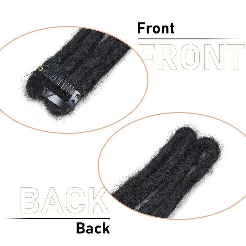 Clip-In Dreadlock Extensions - 24 Inch Synthetic Dreads for Women | 10 PCS Mixed Colors, Thin Straight 1B-Blue