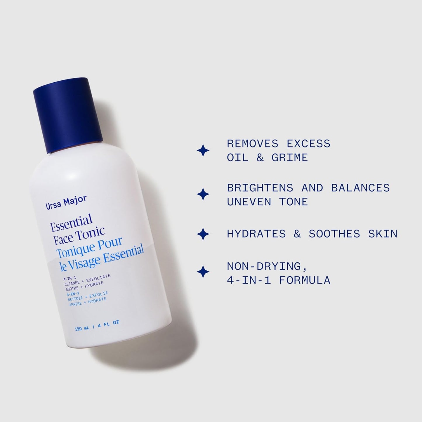 Essential Face Tonic - 4-in-1 Natural Toner for Cleansing, Exfoliating, Soothing & Hydrating | Vegan & Cruelty-Free | 4 Oz