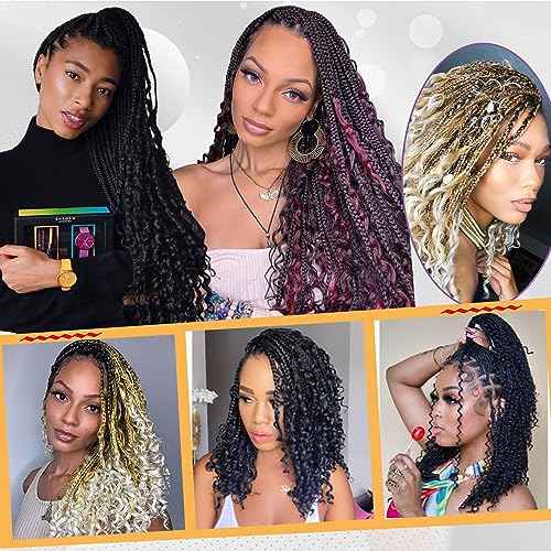 Beverlee Boho 8 Pack Goddess Box Braids 14 Inch Bohemian Crochet Hair with Curly Ends Pre-looped Synthetic for Black Women