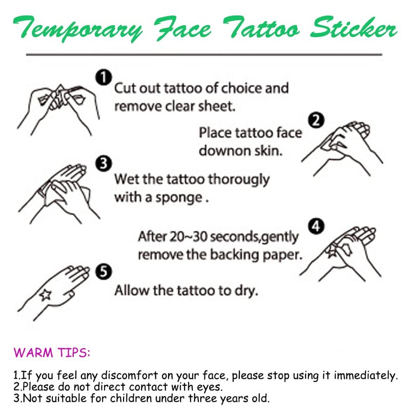 Animal Face Tattoos Stickers Fake Temporary Tattoo 12 Sheets Water Transfer Birthday Party Supplies Festival Favors Makeup Skin Decor