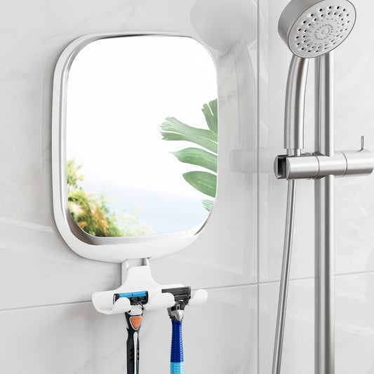 TAILI Shower Mirror Fogless with Razor Holder, Anti Fog Bath Mirror with Powerful Suction No-Drilling, Removable, Shatterproof, Wall Mounted