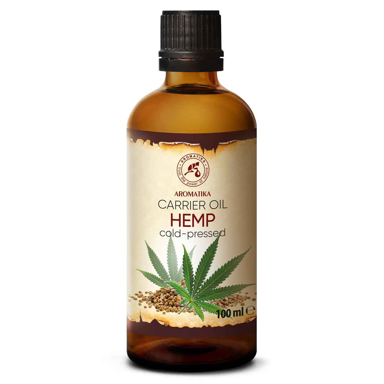 Hemp Oil 3.4 Fl Oz - Pure & Natural - Cold Pressed Hemp Seed Oil - Unrefined Carrier Oil for Essential Oils - for Skin - Nails - Lips - Hair - Face & Body Care