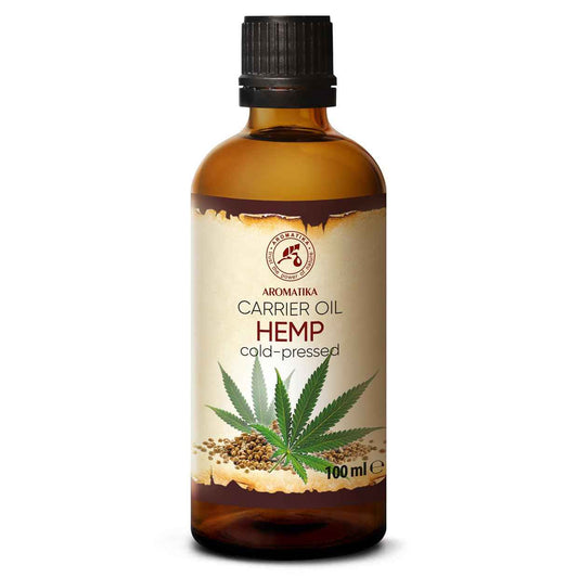 Hemp Oil 3.4 Fl Oz - Pure & Natural - Cold Pressed Hemp Seed Oil - Unrefined Carrier Oil for Essential Oils - for Skin - Nails - Lips - Hair - Face & Body Care