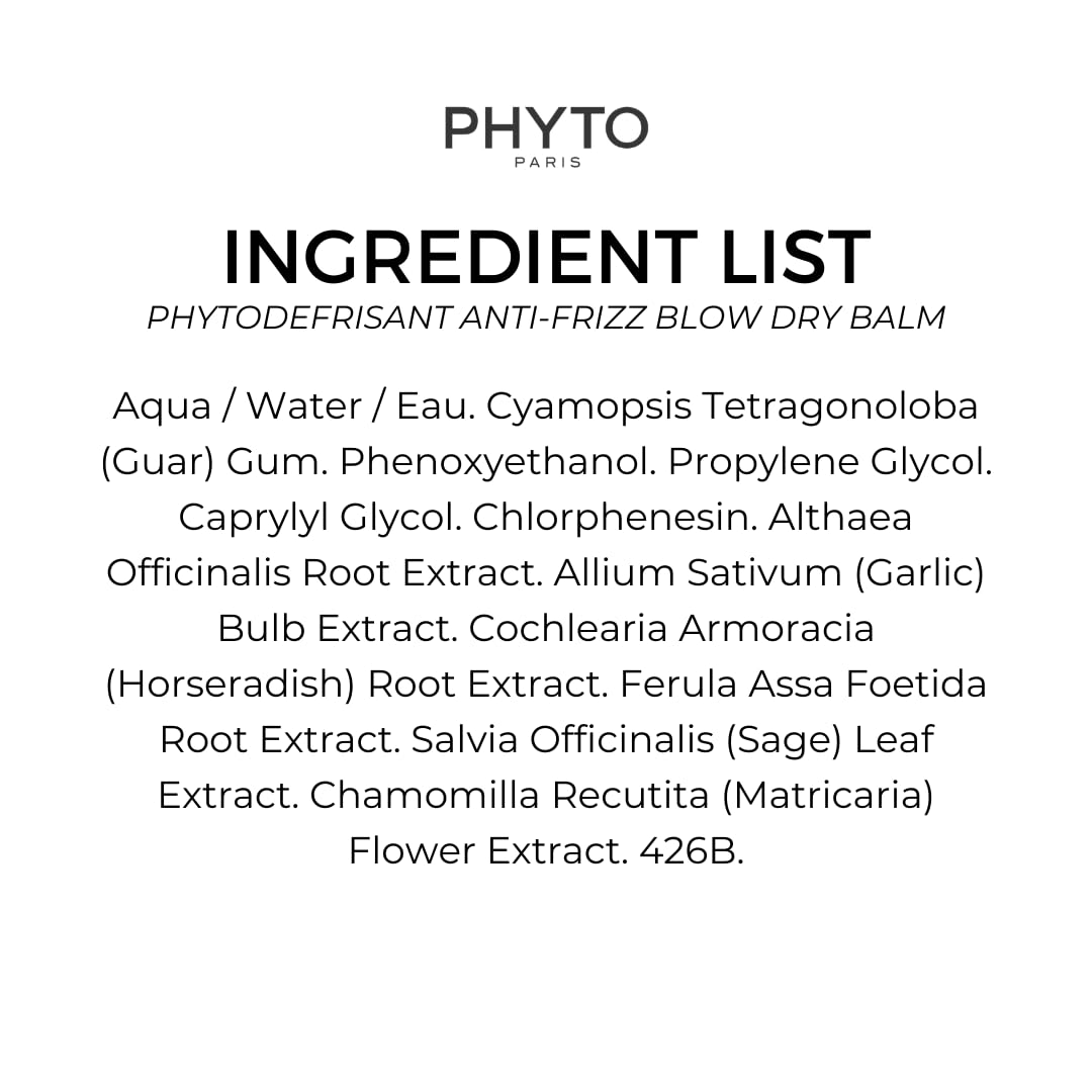 PHYTO Phytodéfrisant Botanical Smoothing Balm | Marshmallow, Sage & Chamomile Extracts | Tames Frizz, Smooths Unruly Hair Before Blow-Dry | Made in France | 4.4 fl oz