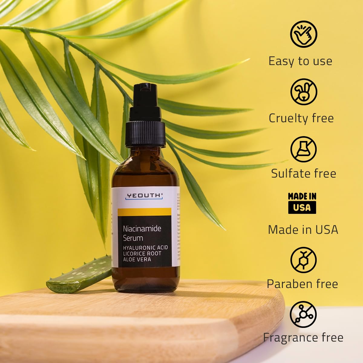 Niacinamide Serum 10% with Hyaluronic Acid & Aloe Vera | Hydrating B3 Face Serum for Even-Toned Skin - 2oz