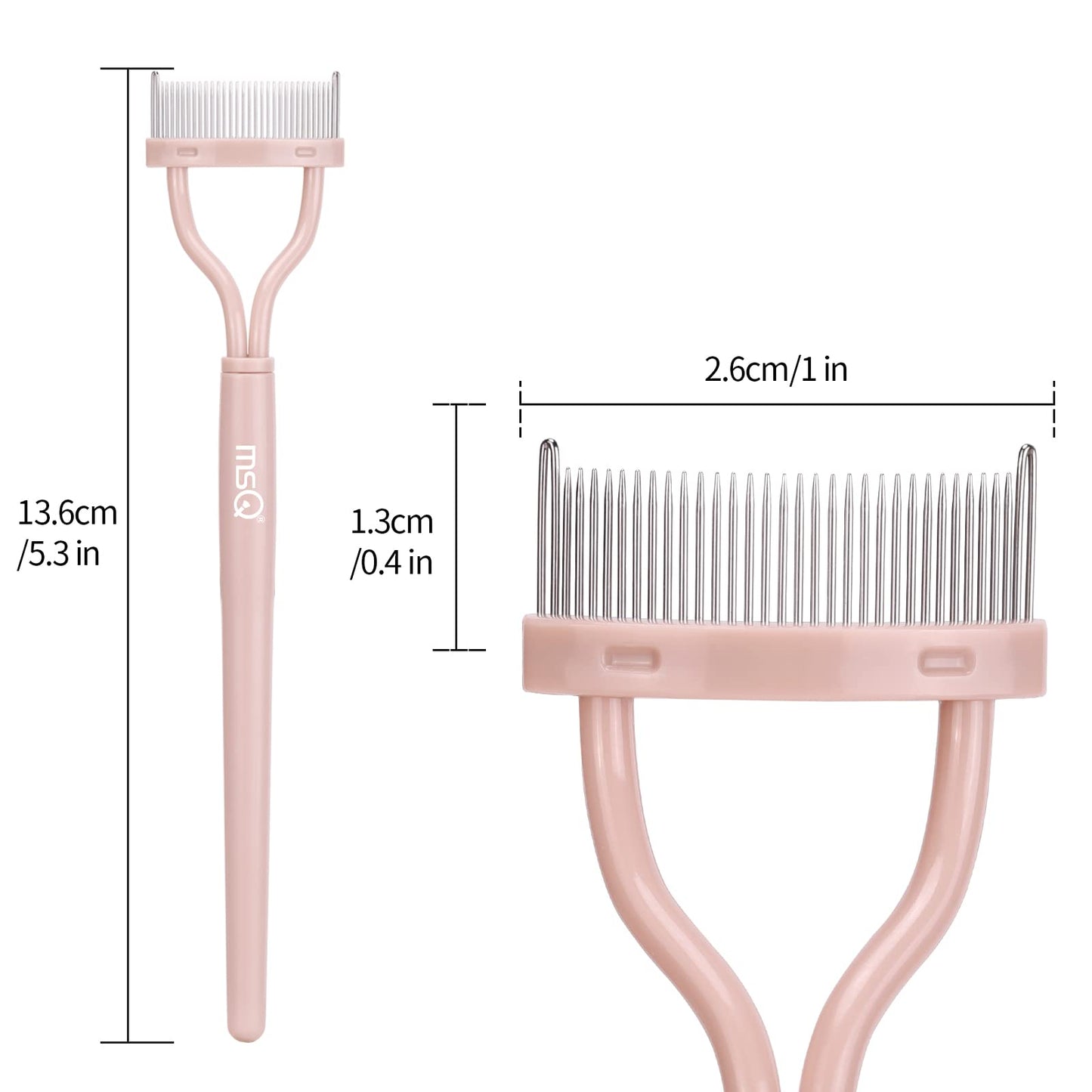 Eyelash Separator Eyelash Comb Lash Separator Tool MSQ Mascara Brush Eyelash Brush Separator Arc Designed Mascara Applicator With Cover, Naked (Includes a Mascara Wand)