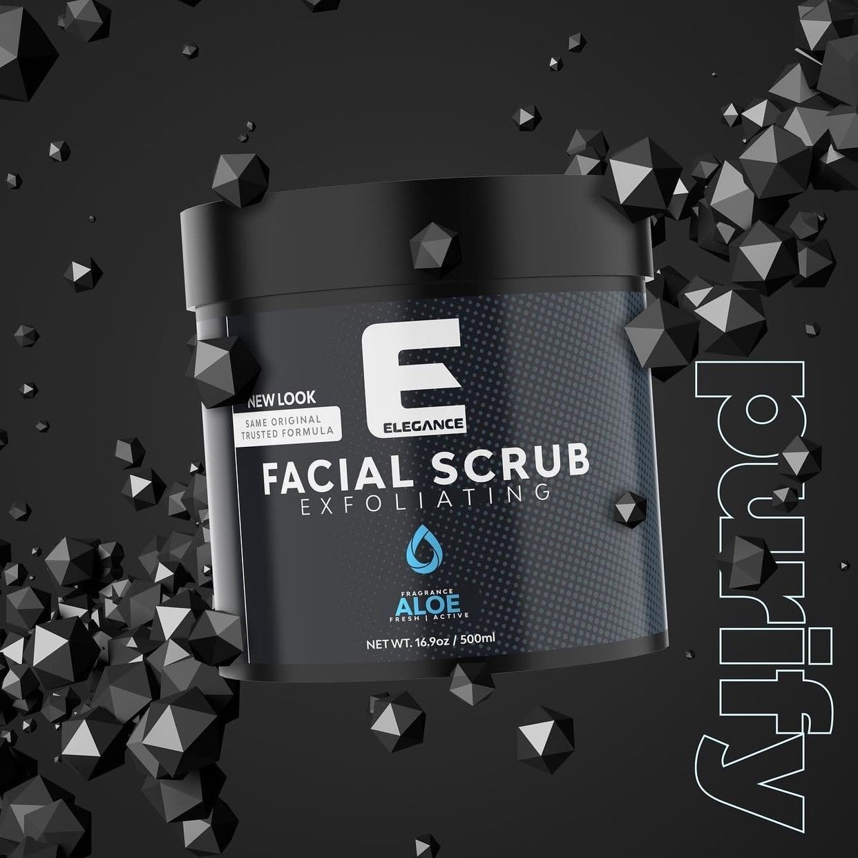 Elegance Natural Face Scrub, 16.9 Oz, Aloe Vera Based Facial Scrub, Exfoliate and Eliminate Impurities for a Healthy and Hydrated Glowing Skin