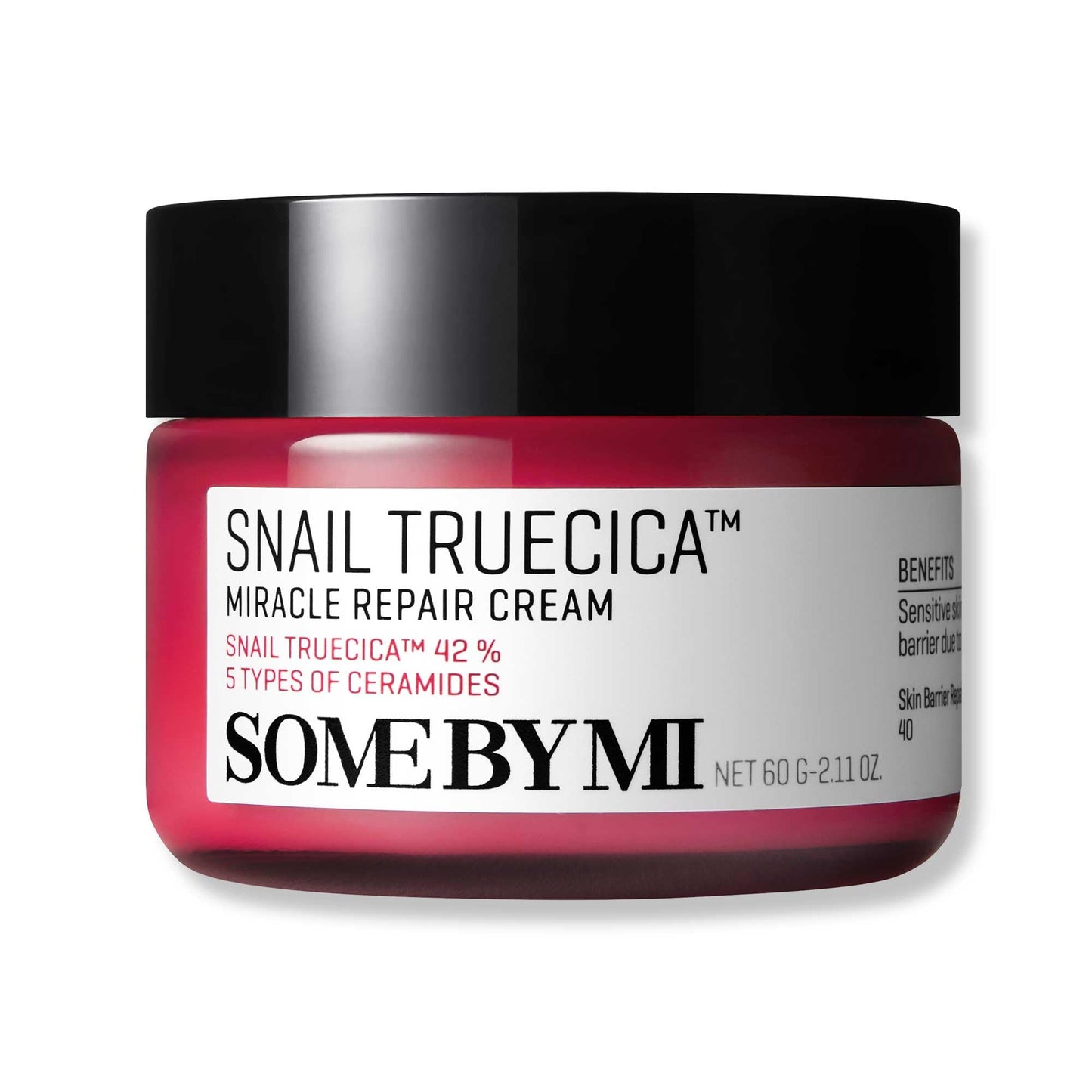 SOME BY MI Snail Truecica Miracle Repair Cream - 2.02Oz, 60ml - Made from Snail Mucin for Sensitive Skin - Daily Repair Face Moisturizer for Acne Marks and Strengthen Skin Barrier - Korean Skin Care