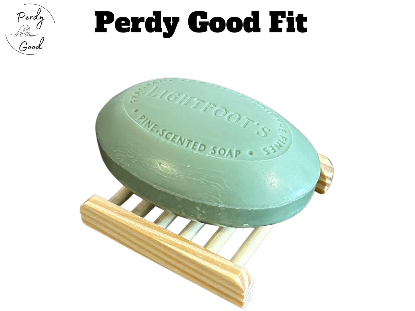 Perdy Good Lightfoot's Pine Soap for Men (3 Bars) All Natural Pine Scented Mens Athletic Soap for Body or Hands and One (1) Bamboo Holder