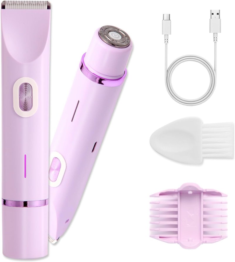 Bikini Trimmer for Women - 2-in-1 Cordless Electric Razor | Hypoallergenic, Waterproof, Wet & Dry Use