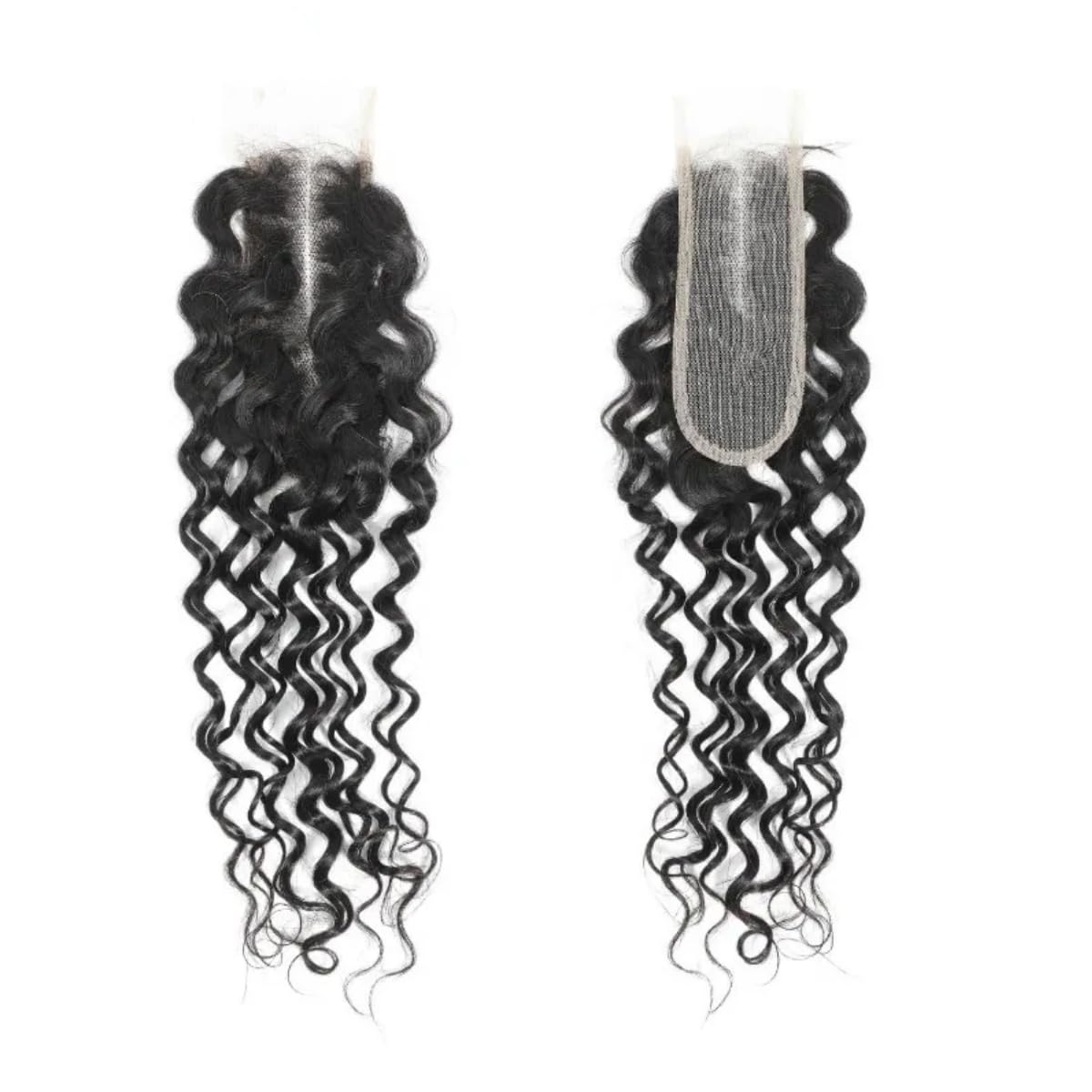 2x6 HD Lace Closure with Baby Hair Deep Middle Part Remy Human Hair Deep Curly Wave Swiss Kim K Lace Closure (Deep Wave, 18 inch)