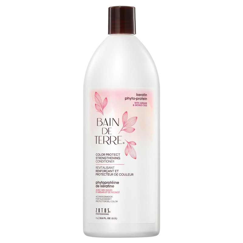 Bain de Terre Keratin Phyto-Protein Color Protect Strengthening Conditioner, Color-Safe Strengthening for Weak & Damaged Hair, Sulfate-Free, Paraben-Free 33.8 Fl Oz