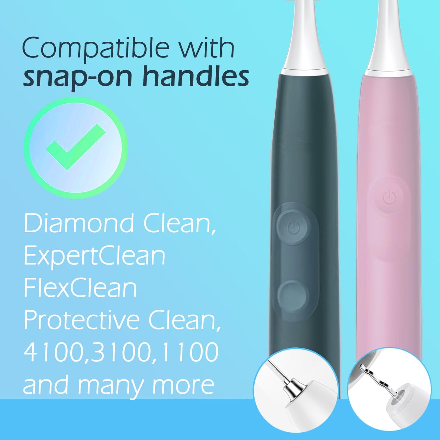 Sensogle Replacement Brush Heads Sensitive Compatible with Philips Sonicare Toothbrush 1100 6500, Soft Toothbrush Heads for Sensitive Teeth Care, Standard, White - 12 Pack with Toothbrush Cover