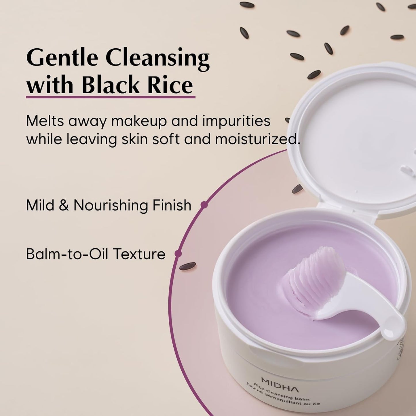 Midha Rice Cleansing Balm - Deep Cleansing & Moisturizing Makeup Remover | 3.38 fl. oz / 100 ml