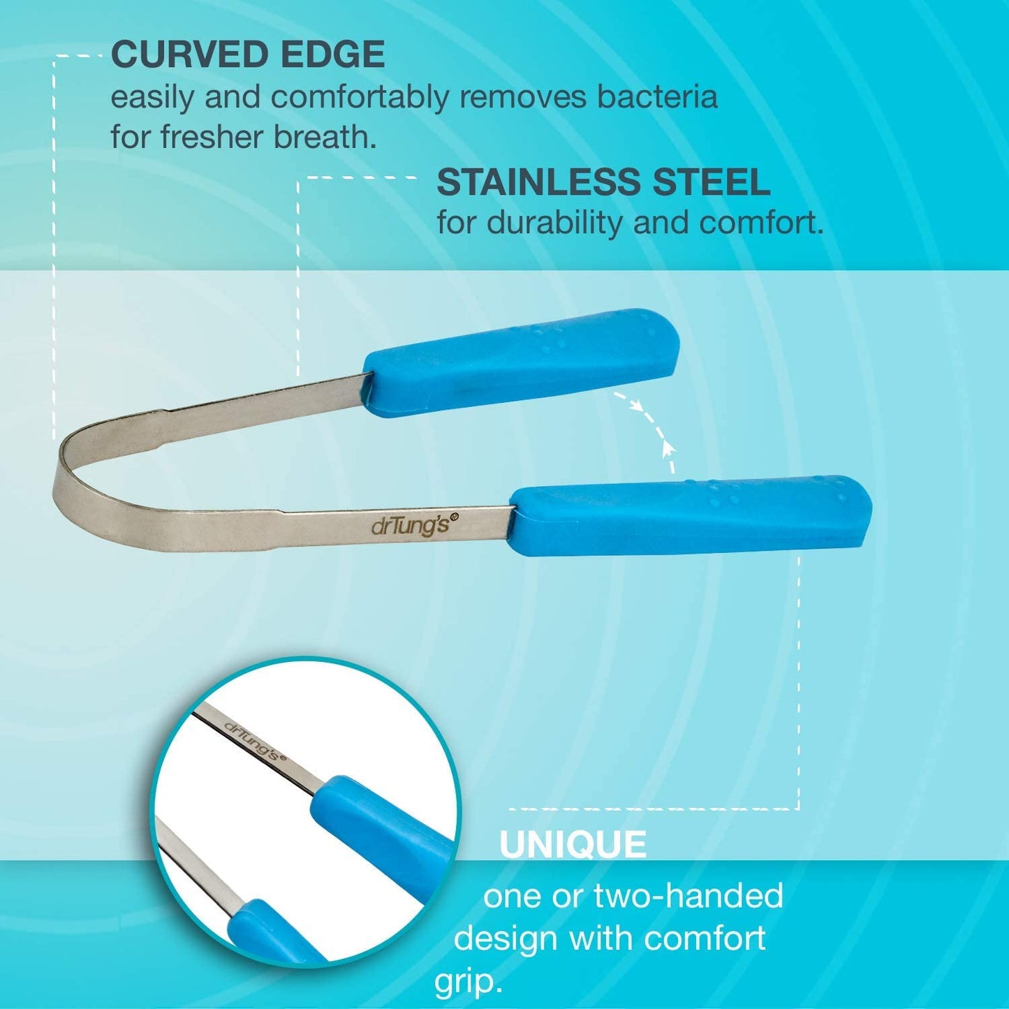 Stainless Steel Tongue Scraper - Metal Oral Hygiene Tool for Fresh Breath | Easy-Grip Handle, Travel Case - 4 Pack