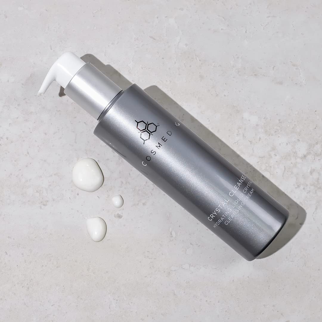 COSMEDIX Crystal Cleanse Liquid Cream Facial Cleanser - Deep Cleaning AM & PM Cleanser for Face with Moisturizing & Hydrating Crystal Technology for Dirt, Oil, Makeup & Impurities - All Skin Types