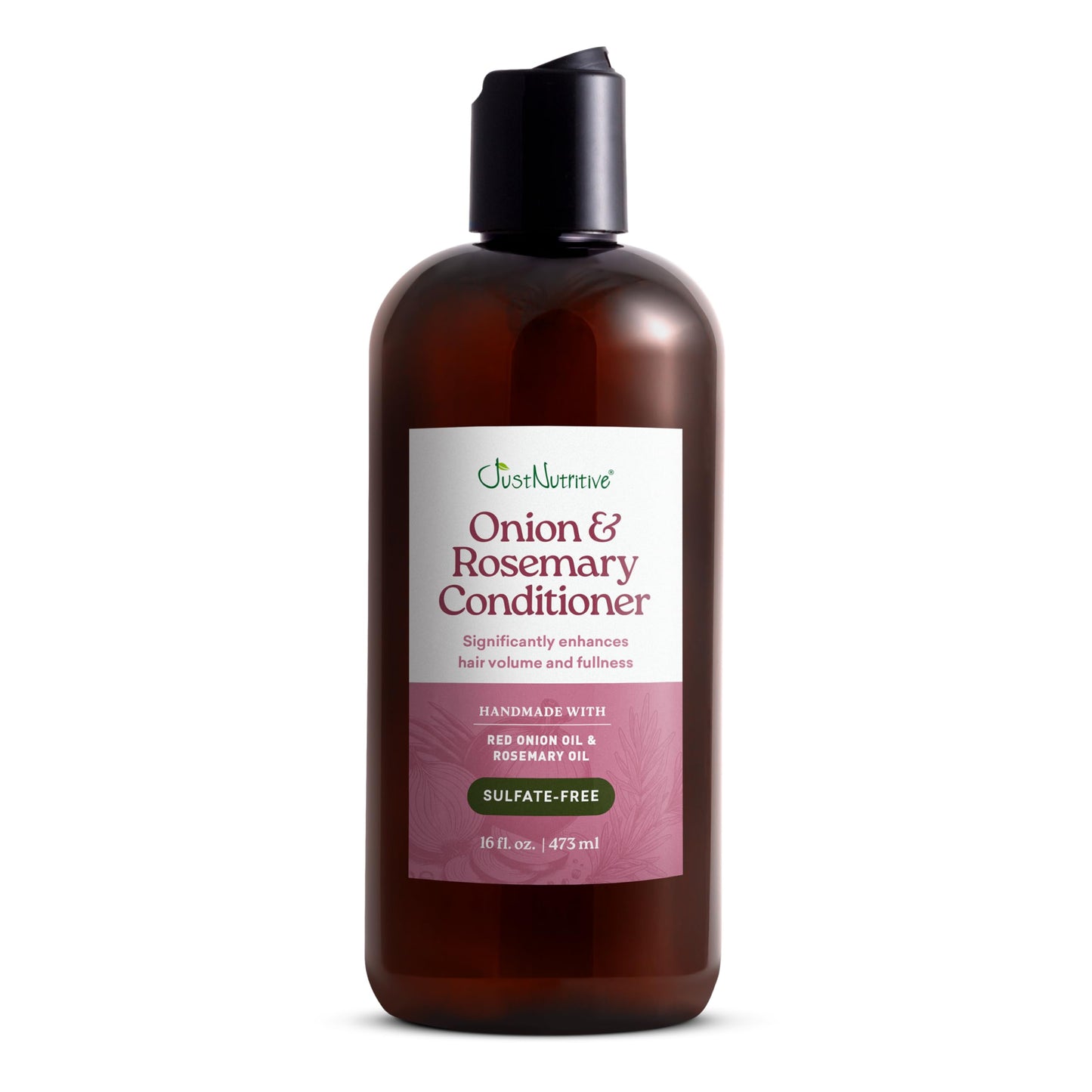 Just Nutritive Onion & Rosemary Conditioner for Hair Growth, Thickening, Silicone-Free, Enriched with Red Onion Oil, Rosemary Oil for Fuller, Voluminous Hair - 16 Fl Oz