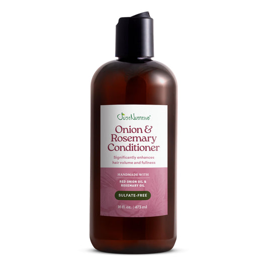 Just Nutritive Onion & Rosemary Conditioner for Hair Growth, Thickening, Silicone-Free, Enriched with Red Onion Oil, Rosemary Oil for Fuller, Voluminous Hair - 16 Fl Oz