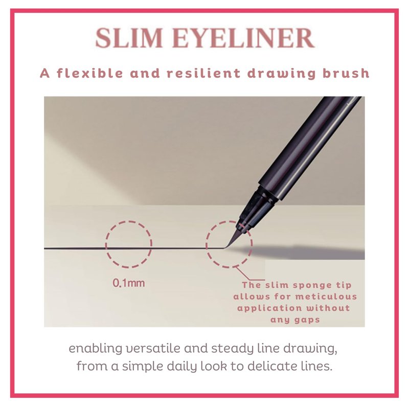Ultra-Fine Slim Waterproof Liquid Eyeliner - Brown, Set of 2 for Precise Application
