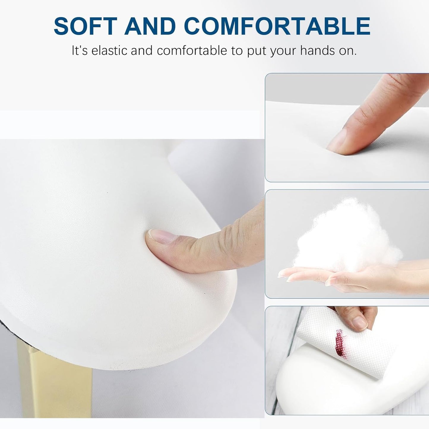 Nail Arm Rest - PU Leather U-Shaped Manicure Support | Foldable Design, White Color