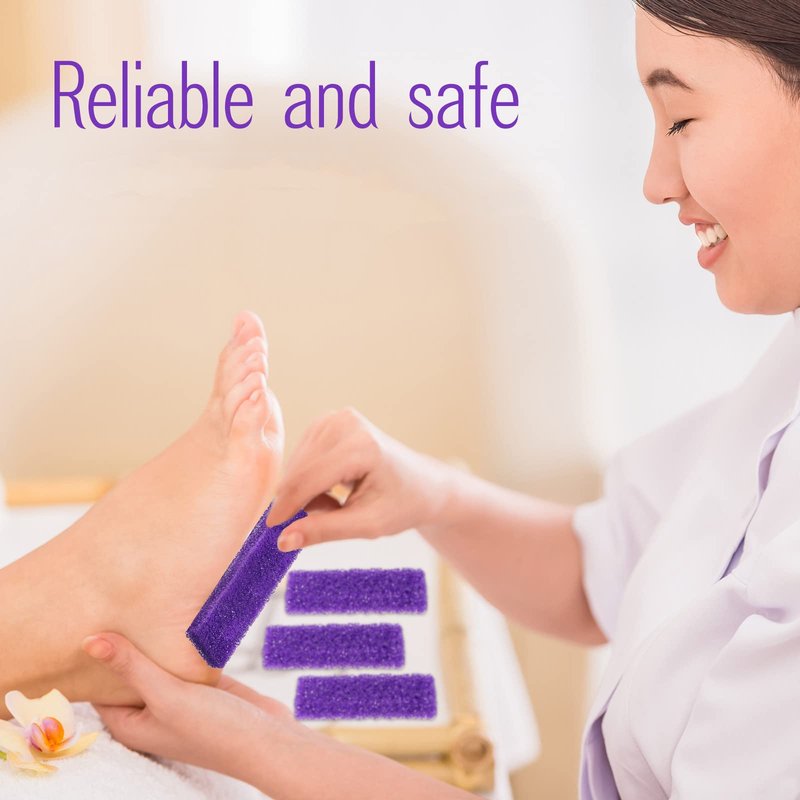Batiyeer 300 Pcs Pumice Stone Bulk for Feet Scrubber Dead Skin Disposable Foot Pumice Foot Shower Scrubber for Heel Cuticle Callus Remover Bath Spa(Purple)