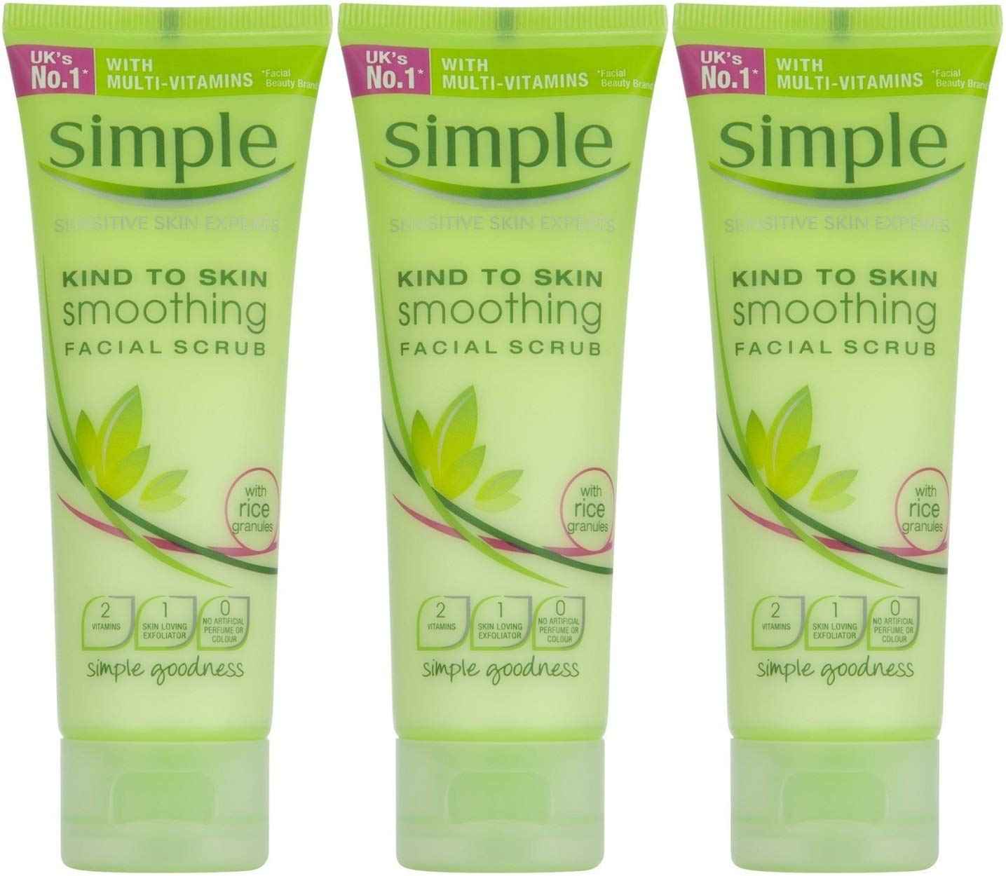 Simple Kind to Skin Smoothing Facial Scrub, 2.5 Ounce / 75 Ml (Pack of 3)