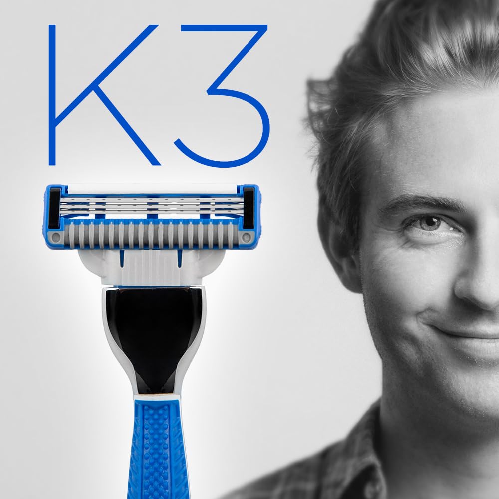King of Shaves K3 Three Blade Cartridges, Pack of 4