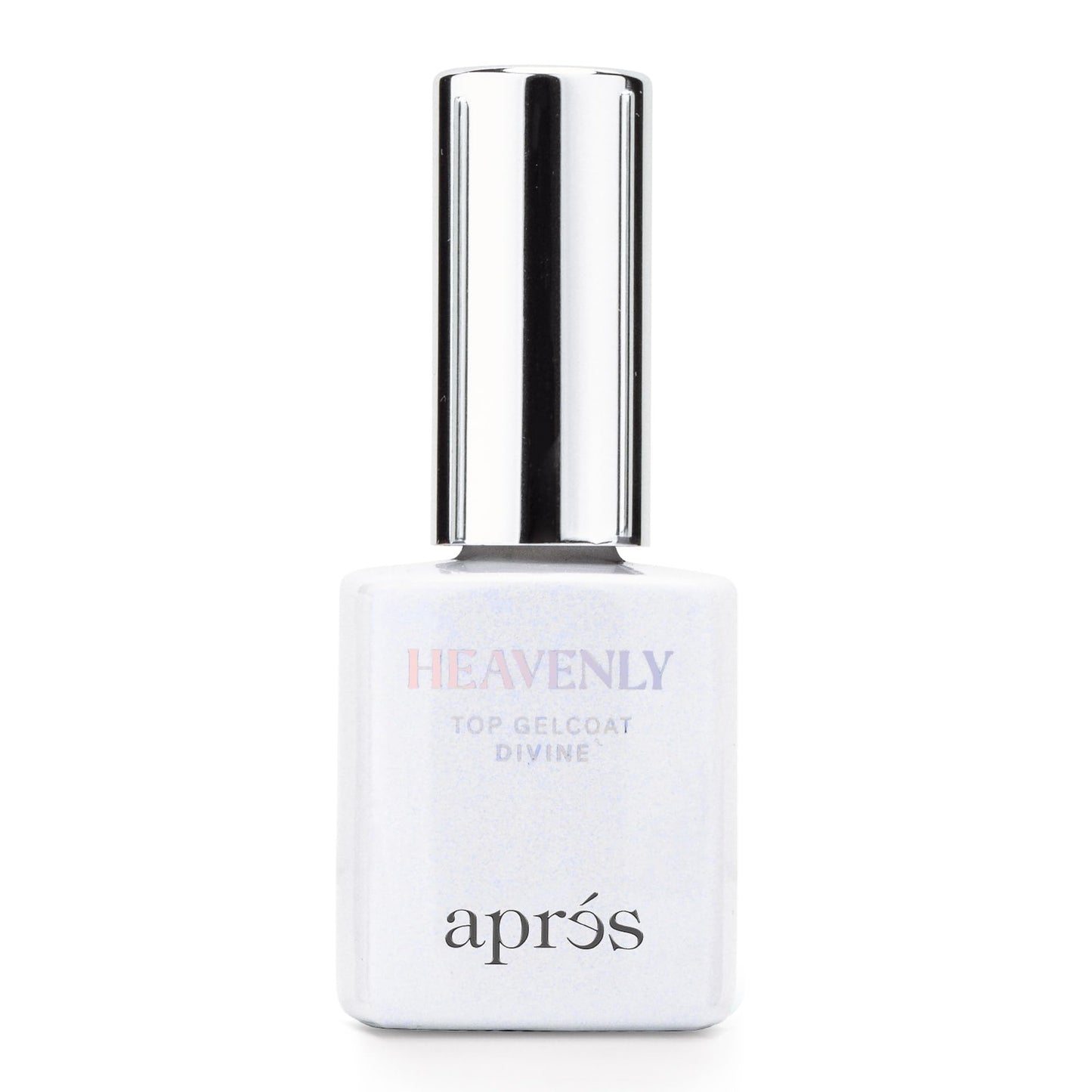 Apres Heavenly Top Gelcoat, 15 ml Non-Wipe Nail Gel Polish Top Coat, Shimmery Long Lasting Topcoat (Divine, 15 ml)