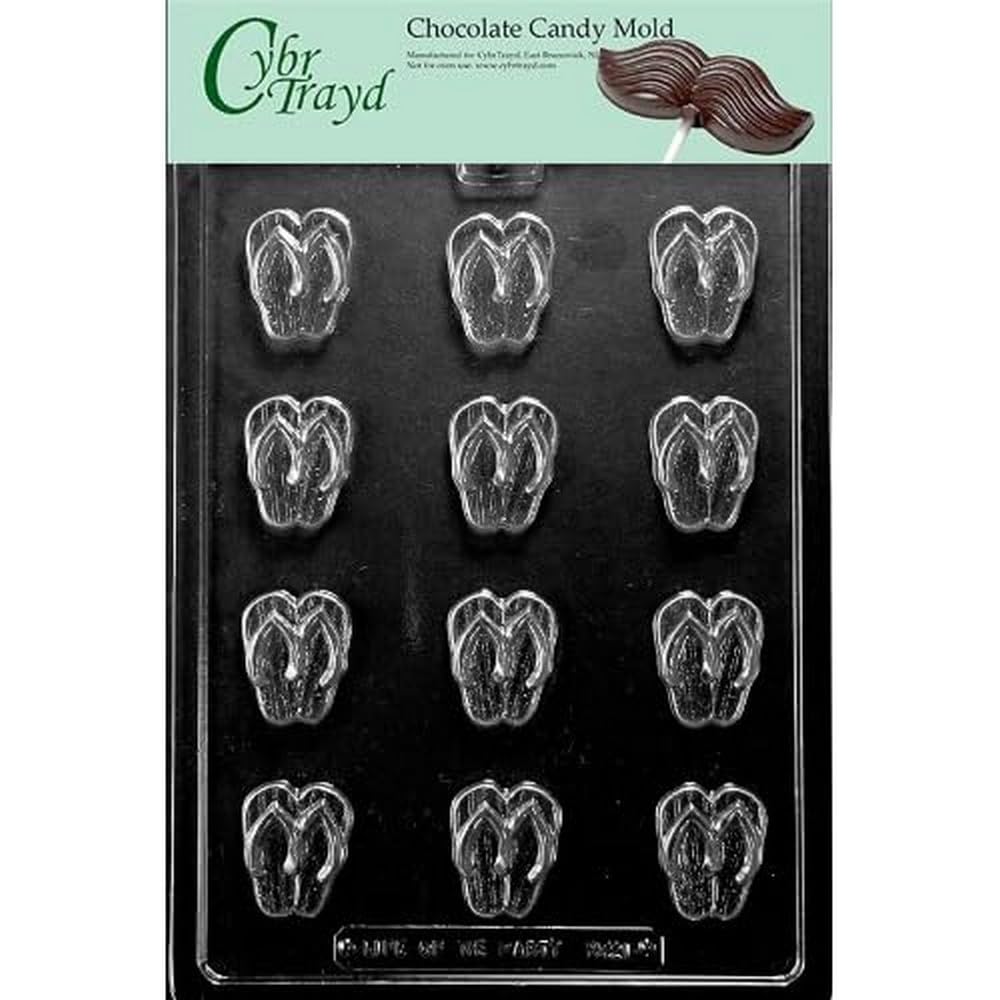 Cybrtrayd Bite Size Flip-Flops Chocolate Candy Mold with Exclusive Cybrtrayd Copyrighted Chocolate Molding Instructions